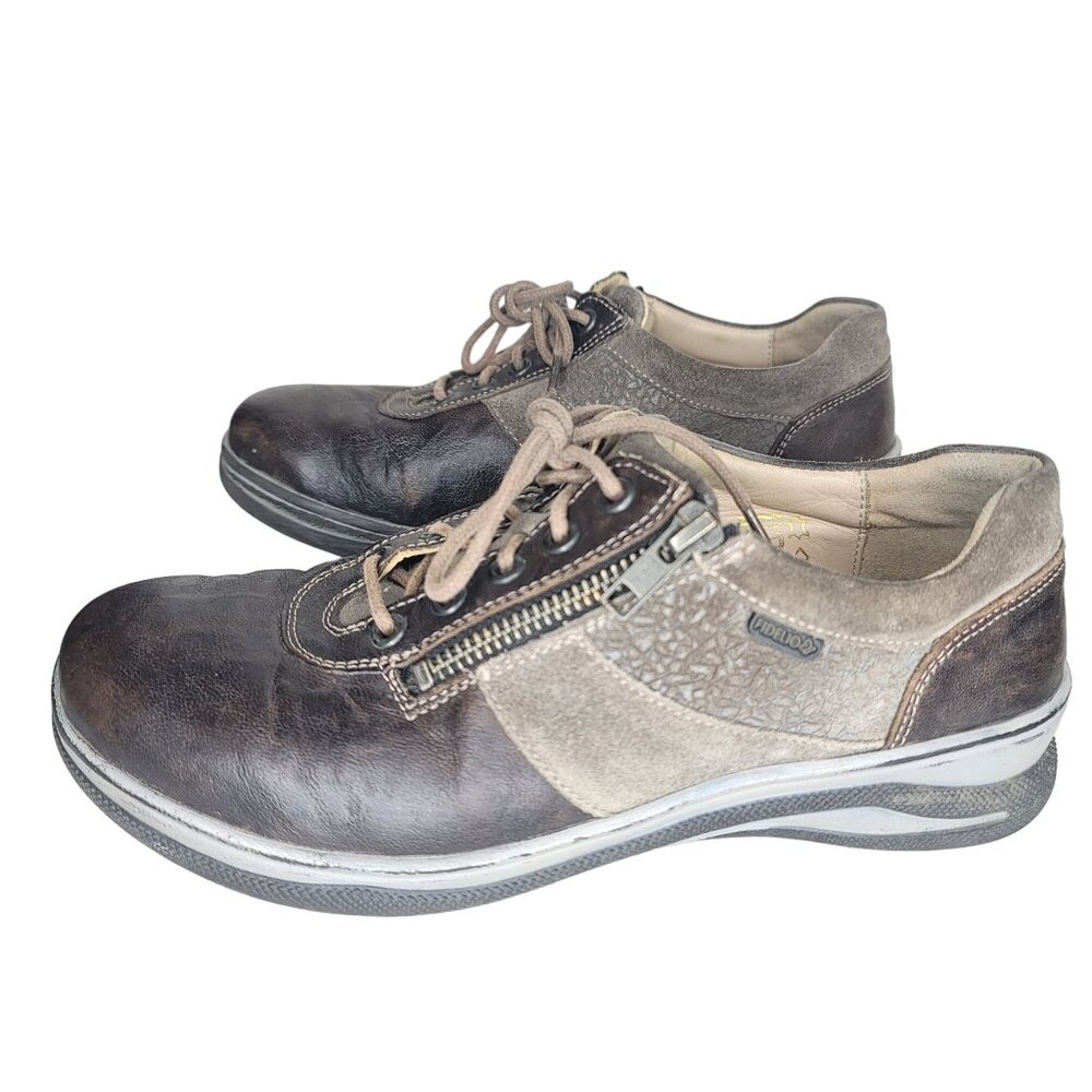 Fidelio Halux Women's Leather Comfort Walking Shoes Brown & Tan Size 5